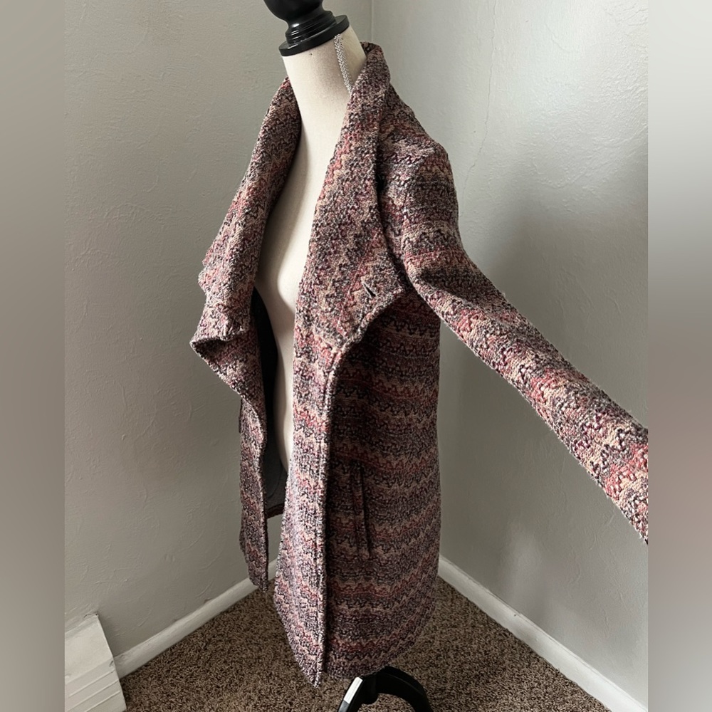 Greylin Zig zag asymmetrical cowl neck jacket from Anthropologie size xsmall - Picture 6 of 15